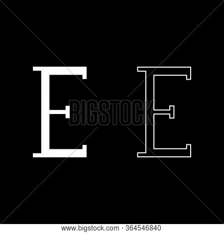 Epsilon Greek Symbol Capital Letter Uppercase Font Icon Outline Set White Color Vector Illustration 