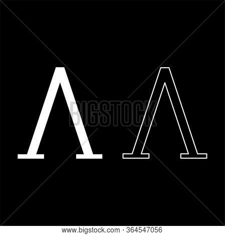 Lambda Greek Symbol Capital Letter Uppercase Font Icon Outline Set White Color Vector Illustration F