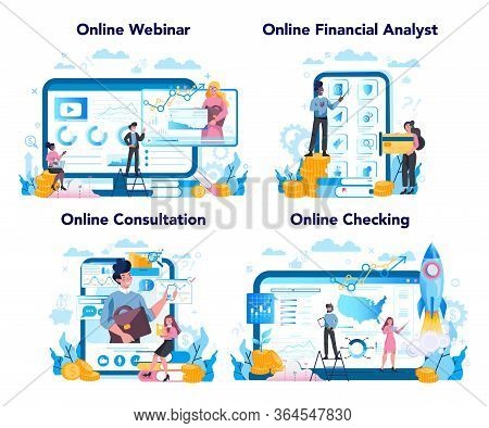 Financial Analyst Or Consultant Online Service Or Platform Set. Business