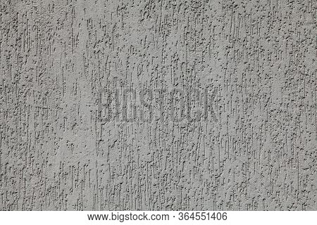 Grey Wall, Texture, Background. Plastered Building Wall, Painted With Water-based Paint. Decorated S