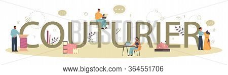 Couturier Or Fashion Designer Typographic Header Concept.