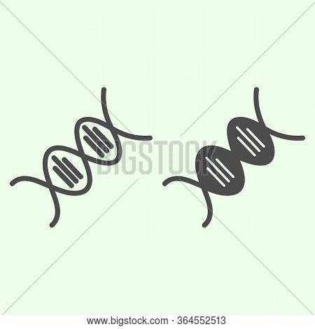 Dnk Molecule Line And Solid Icon. Scientific Structure Of A Dna Element Outline Style Pictogram On W