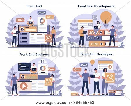 Frontend Development Concept Set. Website Interface Design