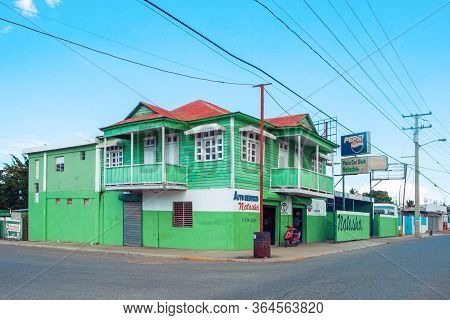 04.10.2013 Monte Cristi Dominican Republic. Architecture, Traditional Dominican Building