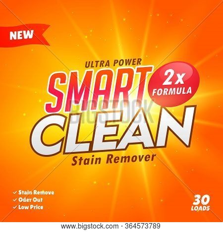 Cleaning And Washing Detergent Packaging Design Template