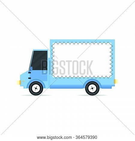 Blue Track With Banner. Vector Illustration For Gps, Logistics, Comerce, Service Concept.