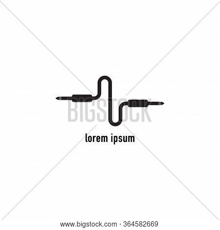 Cable Jack Logo Concept. Audio Wave Logo Design Template. Letter I Alphabet Illustration Vector. Iso