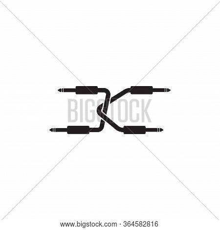 Letter K Alphabet Vector Illustration. Cable Jack Logo Concept. Audio Logo Design Template. Isolated