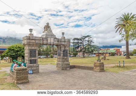 Harrismith, South Africa - March 16, 2020:  A Street Scene, With A Monument Commemorating Locals Who