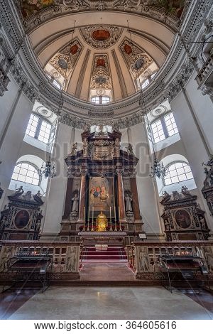 Feb 4, 2020 - Salzburg, Austria: Ultrawide View Of Altar Facade
