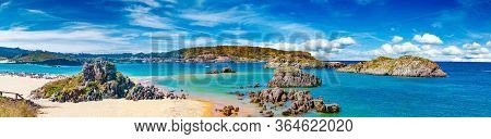 Scenic Coasts And Coastal Towns In Northern Spain.noja Beach In Cantabria,spain.