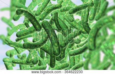 3d Illustration Of Microscopic Image Of A Virus Or Infectious Cell.microbacteria And Bacterial Organ