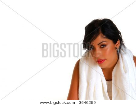 Sexy žena po cvičení