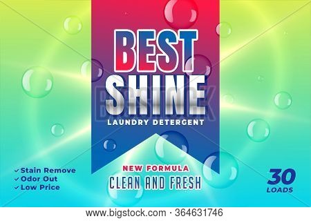 Best Shine Detergent Packaging Concept Vector Design Illustration