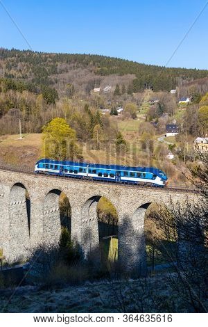 Railway viaduct Novina in Krystofovo udoli, Northern Bohemia, Czech Republic