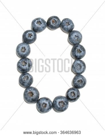 Alphabet Letter O Arranged From Northern Highbush Blueberry Isolated