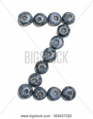 Alphabet Letter Z Arranged From Northern Highbush Blueberry Isolated