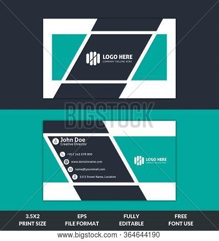 Creative And Corporate Business Card, Blue And Black Color Business Card Template, Ready To Print Mo