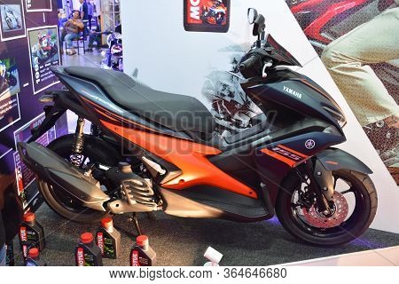 Pasig, Ph - March 9 - yamaha Aerox 155 Motorcycle At Ride Ph Motorcycle Show On March 9, 2019 In Pas