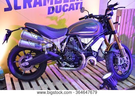 Pasig, Ph - March 9 - ducati Scrambler Motorcycle At Ride Ph Motorcycle Show On March 9, 2019 In Pas