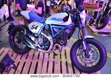 Pasig, Ph - March 9 - ducati Scrambler Motorcycle At Ride Ph Motorcycle Show On March 9, 2019 In Pas