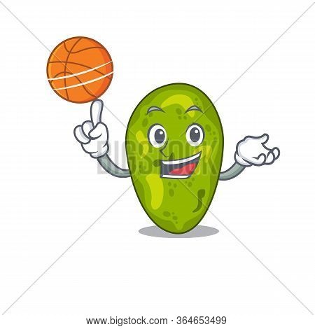 Gorgeous Cyanobacteria Mascot Design Style With Basketball