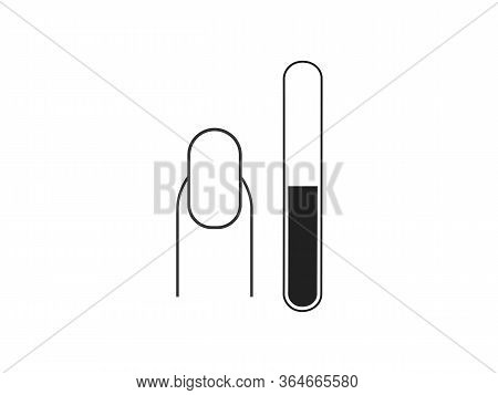 Nail File Nail Icon. Vector Illustration, Flat Design.