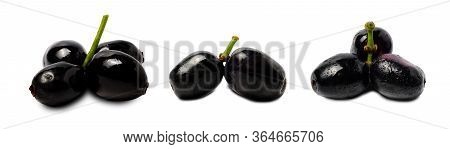 Jambolan Plum Or Java Plum Isolated On White Background