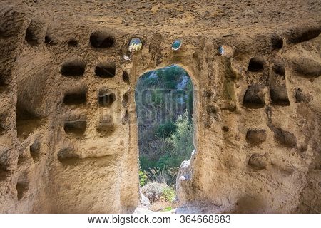 Ancient Byzantine Village Canalotto - Archaeological Site In Calascibetta, Sicily, Italy