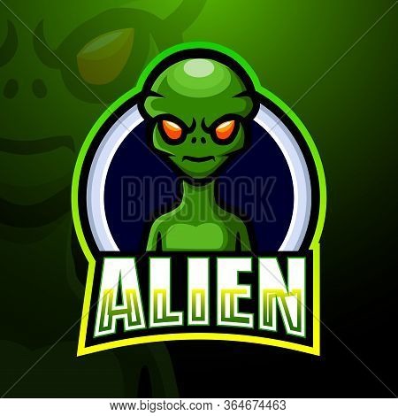 Vector Illustration Of Alien Mascot Esport Logo Design