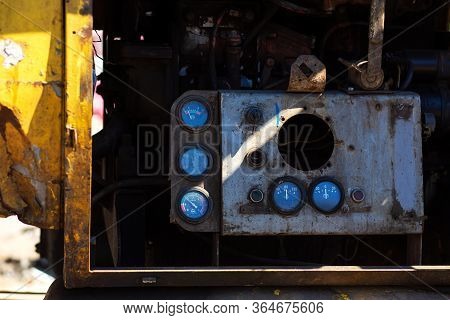 Professional Mobile Pneumatic Compressor For Road Repair Work. Work With A Jackhammer.