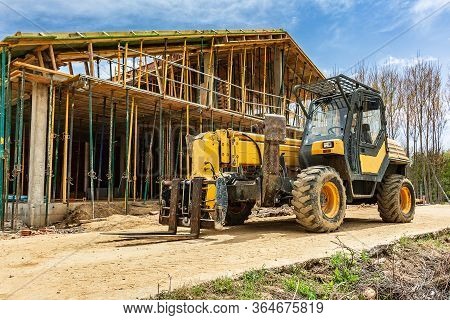 Construction Of A Single-family House. Building The External Structure