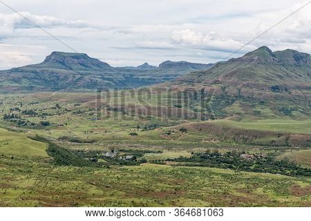 View From The Mudslide Hiking Trail. The Tugela River, Reception Office, Trout Pools, Ruins Of The H