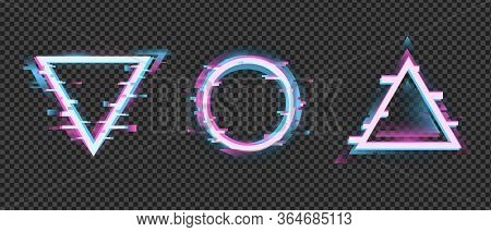 Distorted Geometric Frame. Color Change Crash Triangular