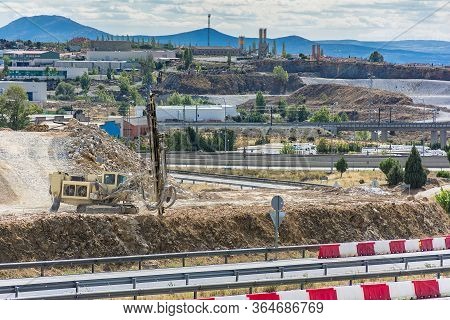 Drilling Rock In The Works Of Creating A Road
