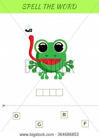 Spelling Word Scramble Game Template. Educational Activity For Preschool Years Kids And Toddlers Wit