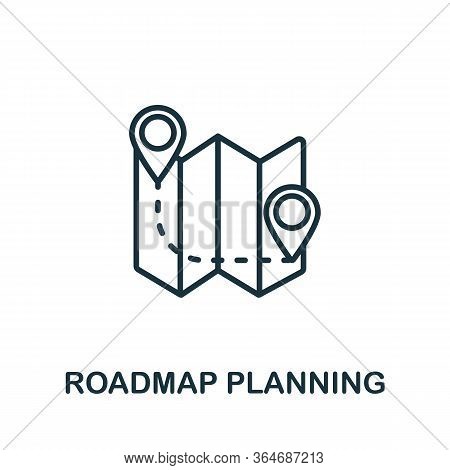 Roadmap Planning Icon From Production Management Collection. Simple Line Roadmap Planning Icon For T