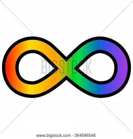 Black Stroke Infinity Sign With Rainbow Colors