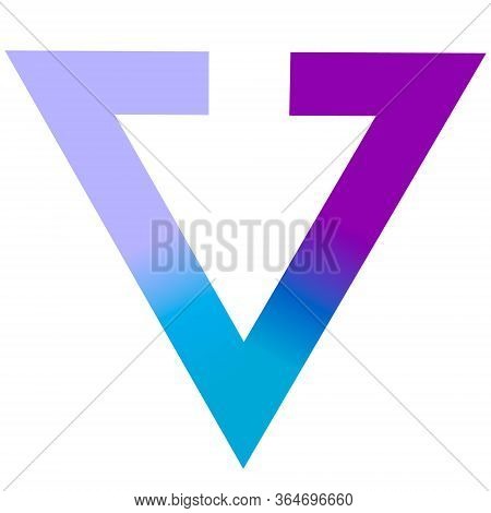 Letter V With Color Transitions And Gradient