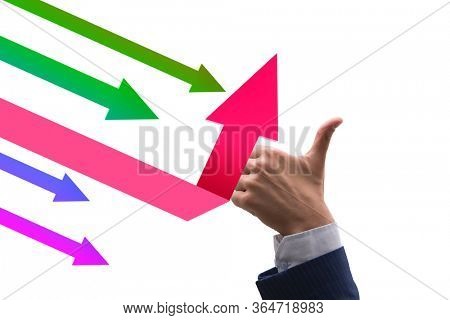 Economic recovery concept with the line charts