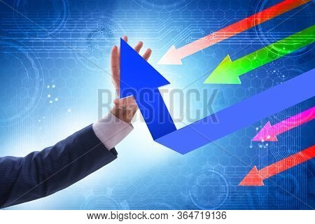 Economic recovery concept with the line charts