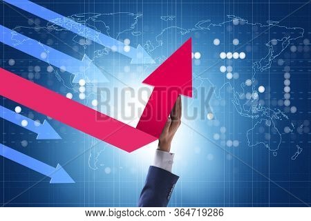 Economic recovery concept with the line charts