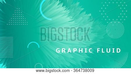 Blue Gradient Fluid. Wave Graphic Movement. Vibrant Pattern. Color Bright Gradient Fluid. Geometric 