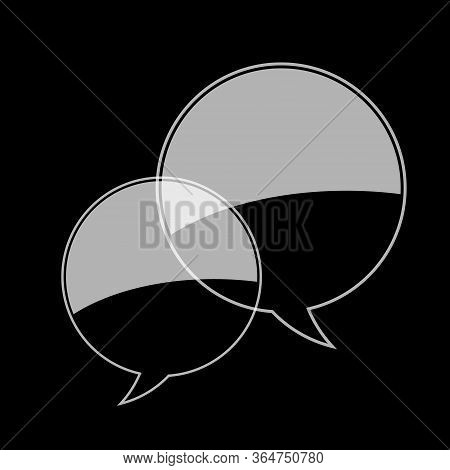 White Transparent Chat Bubbles On Black Background