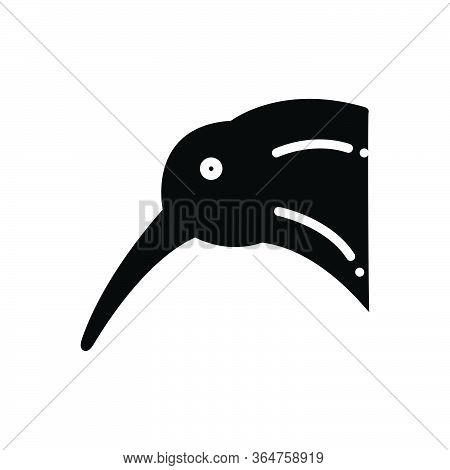 Black Solid Icon For Kiwi Bird Okarito