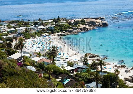 The Beautiful Clifton Beatch At Camps Bay In Cape Town, South Africa. Clifton Is An Affluent Suburb 