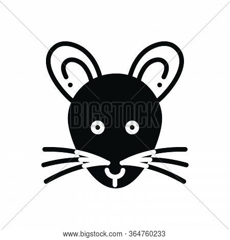 Black Solid Icon For Rat Mouse Raton