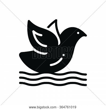 Black Solid Icon For Bird Warter Animal Flying