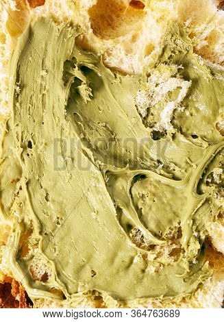 Easter Festive Sweet Italian Bread Colomba With Pistachio Cream Isolated On White