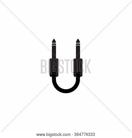 Letter U Uppercase Alphabet Vector Illustration. Cable Jack Logo Concept. Audio Logo Design Template